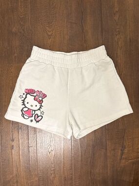 Hello Kitty White Shorts with Pink Bow Graphic